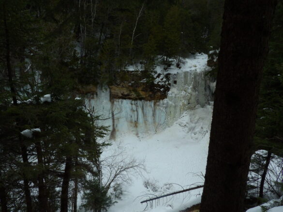 A frozen Miners Falls. A perfect classroom for new ice climbers.